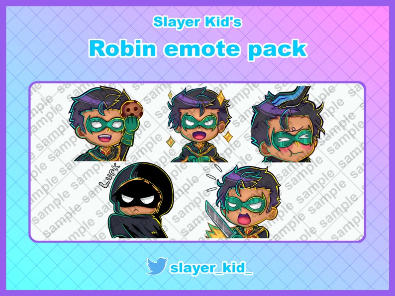 DC Robin (damian Wayne) Twitch and Discord Emote/emojis Pack - Etsy