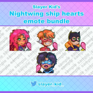 DC Nightwing Schiff Herzen Twitch und Discord Emotes/Emojis Pack