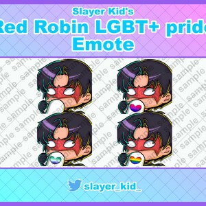 DC Red Robin LGBTQ+ Pride mug Twitch and Discord emotes/emojis Pack