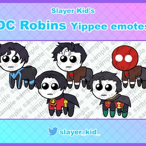 DC Robins Yippee Twitch and Discord emotes/emojis Pack