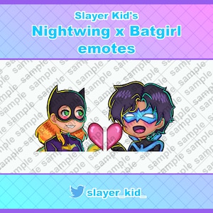 DC Nightwing x Batgirl Herzen Twitch und Discord Emotes/Emojis Pack