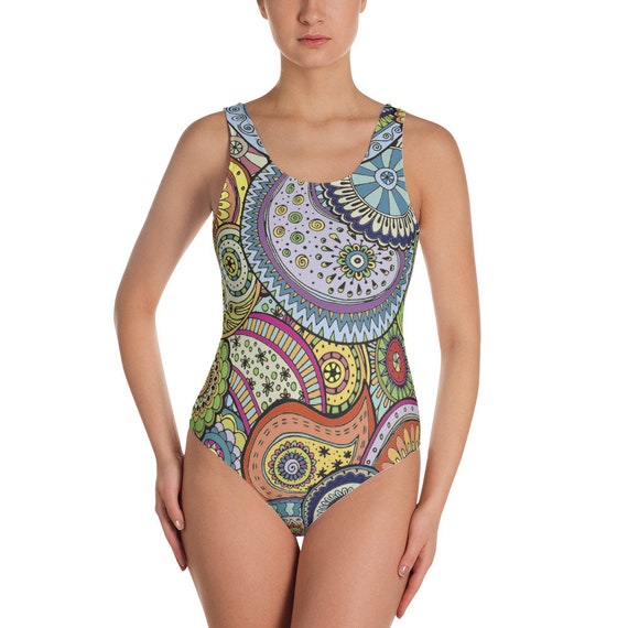 paisley one piece swimsuit
