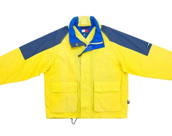 tommy hilfiger blue and yellow jacket