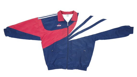 red and blue adidas windbreaker