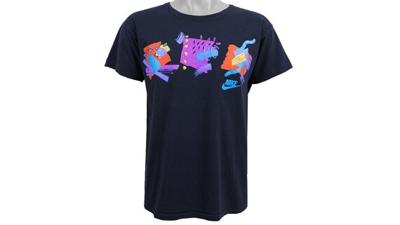 Nike - Black Graffiti T-Shirt 1990's Large