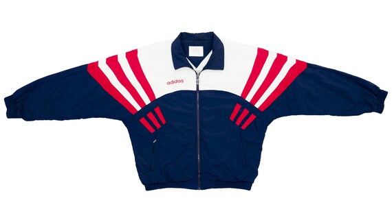 adidas red white blue windbreaker