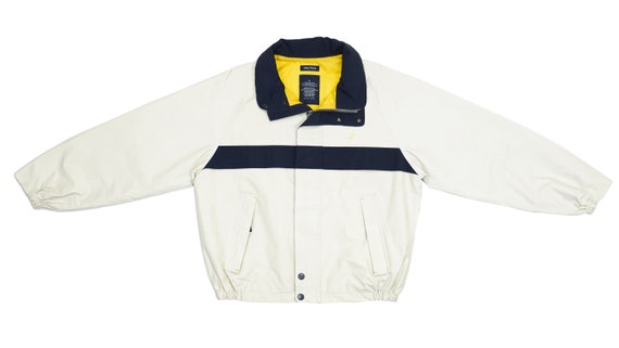 Nautica - White Jacket with Blue Stripe Medium