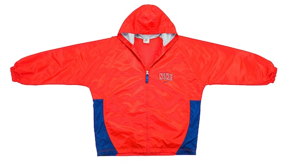 Nike - Red Hooded Windbreaker 1990's Large