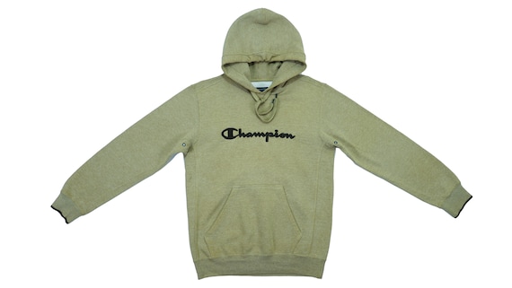Champion - Green Spell-Out Hoodie Sweatshirt 1990'