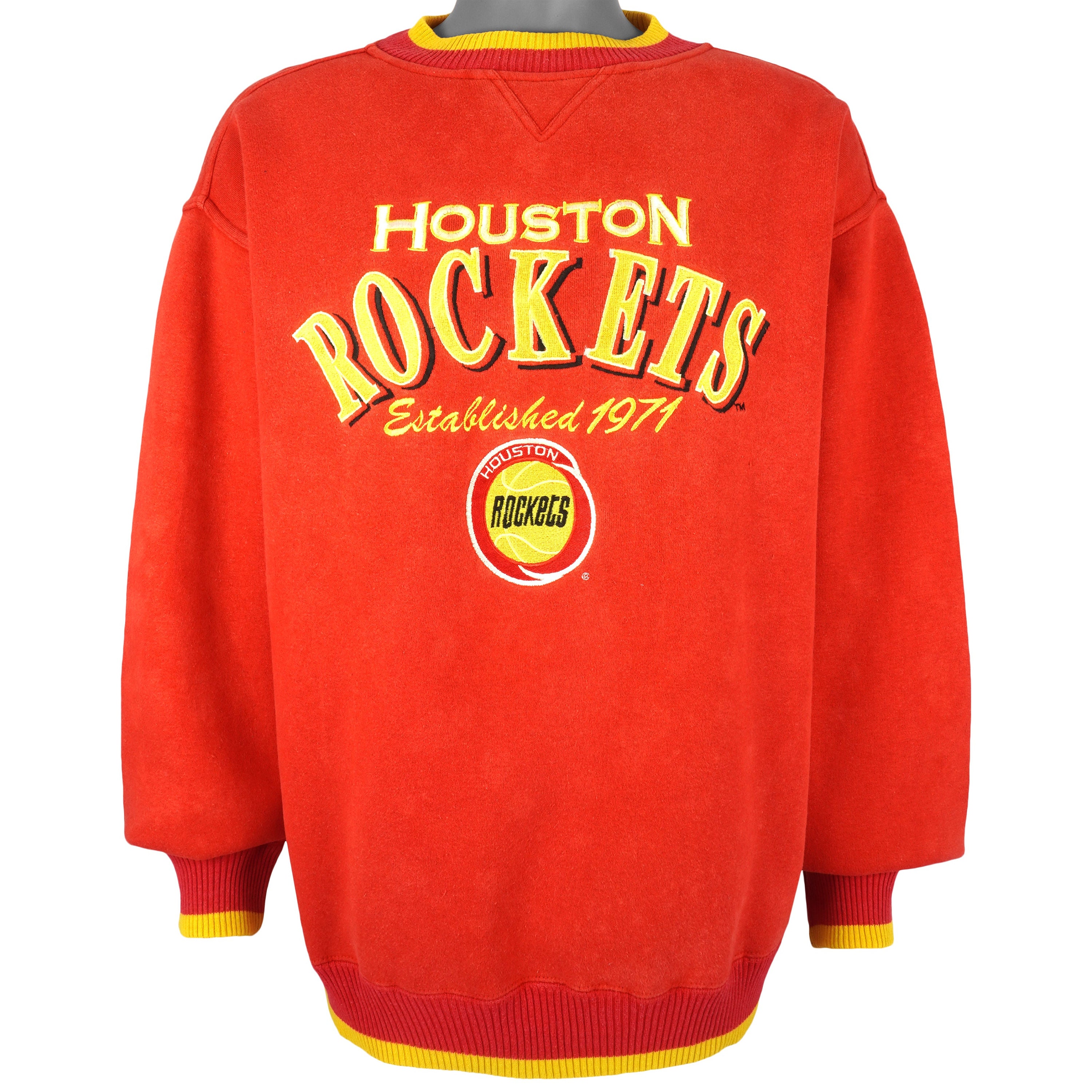 Junk Food Houston Rockets Throwback Tie-Dye Long Sleeve T-Shirt Red