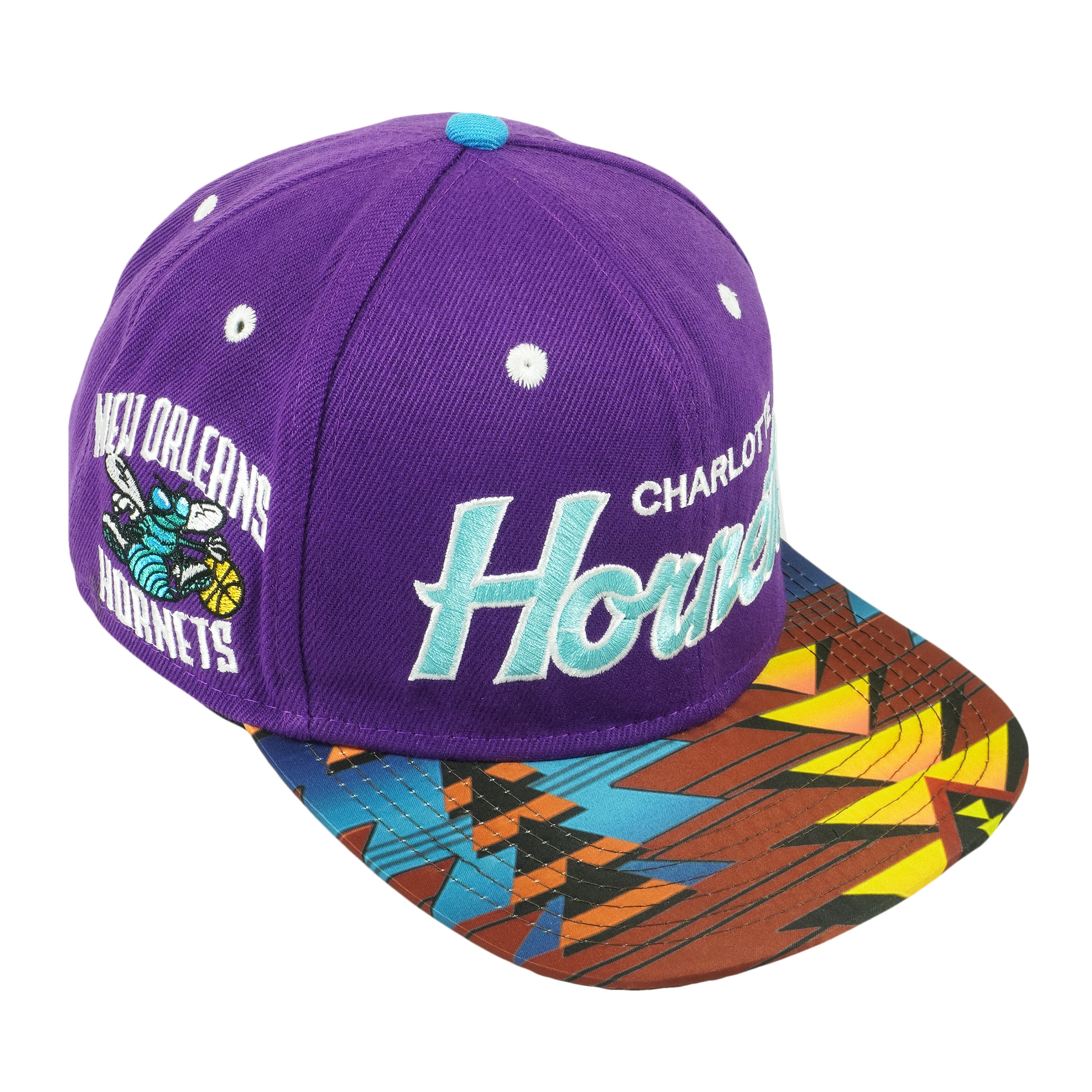 Vintage New Era Hat Basketball Snapback Charlotte Hornets Hardwood Classics
