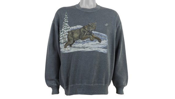Vintage (Jerzees) - 'Wildlife - Lynx' Sweatshirt 1