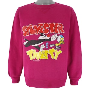 Sudadera con cuello redondo de Looney Tunes (Signal Sports) de Sylvester y Tweety Bird, 1993, talla grande
