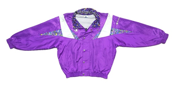 Champion - Purple Bomber Jacket 1980's Large