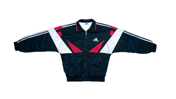 Adidas - Black & White with Red Colorblock Windbre