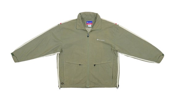 Champion - Brown Zip Up Windbreaker 1990's Large