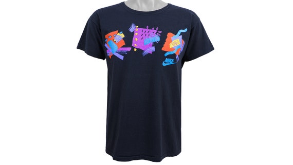Nike - Black Graffiti T-Shirt 1990's Large