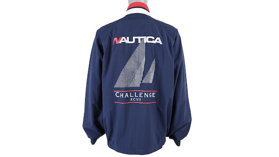 Nautica - Blue 'Challenge' Spell-Out Jacket 1990's