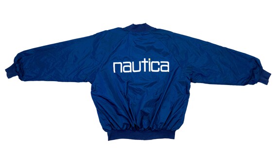 Nautica - Blue 'Spell-out' Jacket 1990's Large