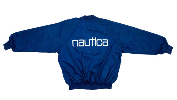 Nautica - Blue 'Spell-out' Jacket 1990's Large