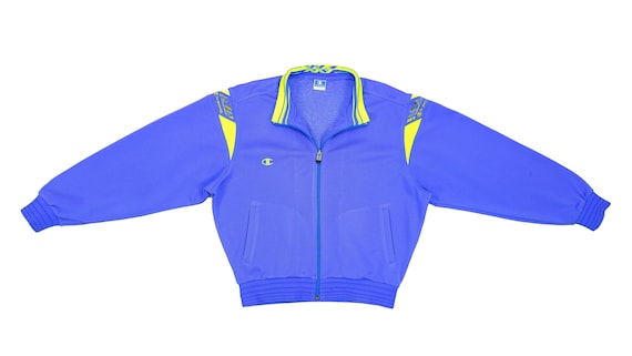 Champion - Blue Bomber Track Jacket 1990's Medium