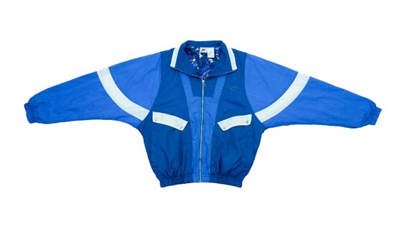 Nike - Blue 'Bomber' Jacket 1990's Medium