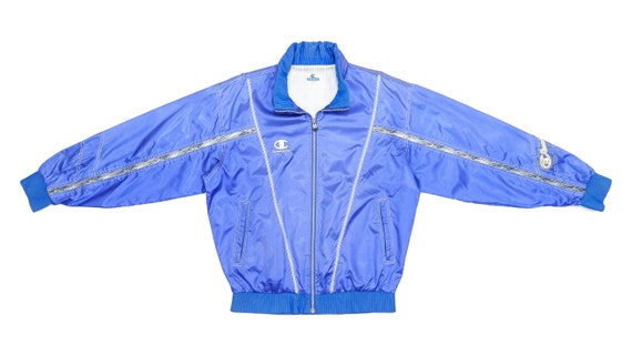 Champion - Blue Bomber Jacket 1990's Large