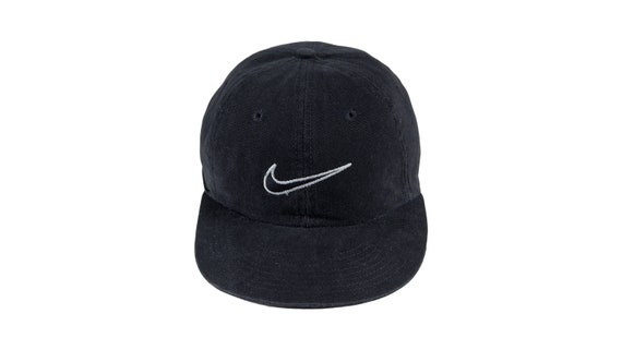 Nike - Black Snapback Hat 1990's Adjustable