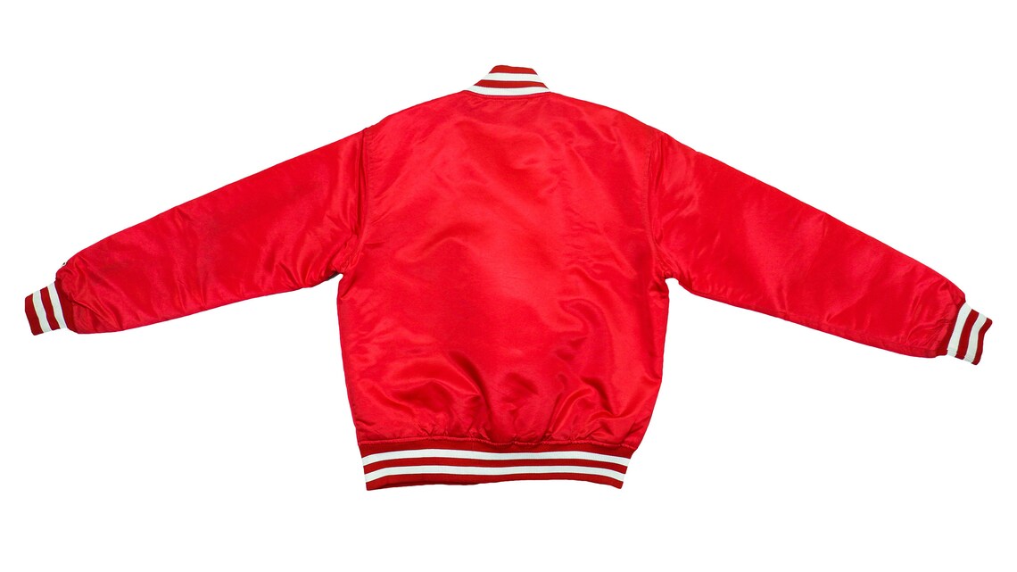Starter Detroit 'Red Wings' Satin Bomber Jacket Etsy