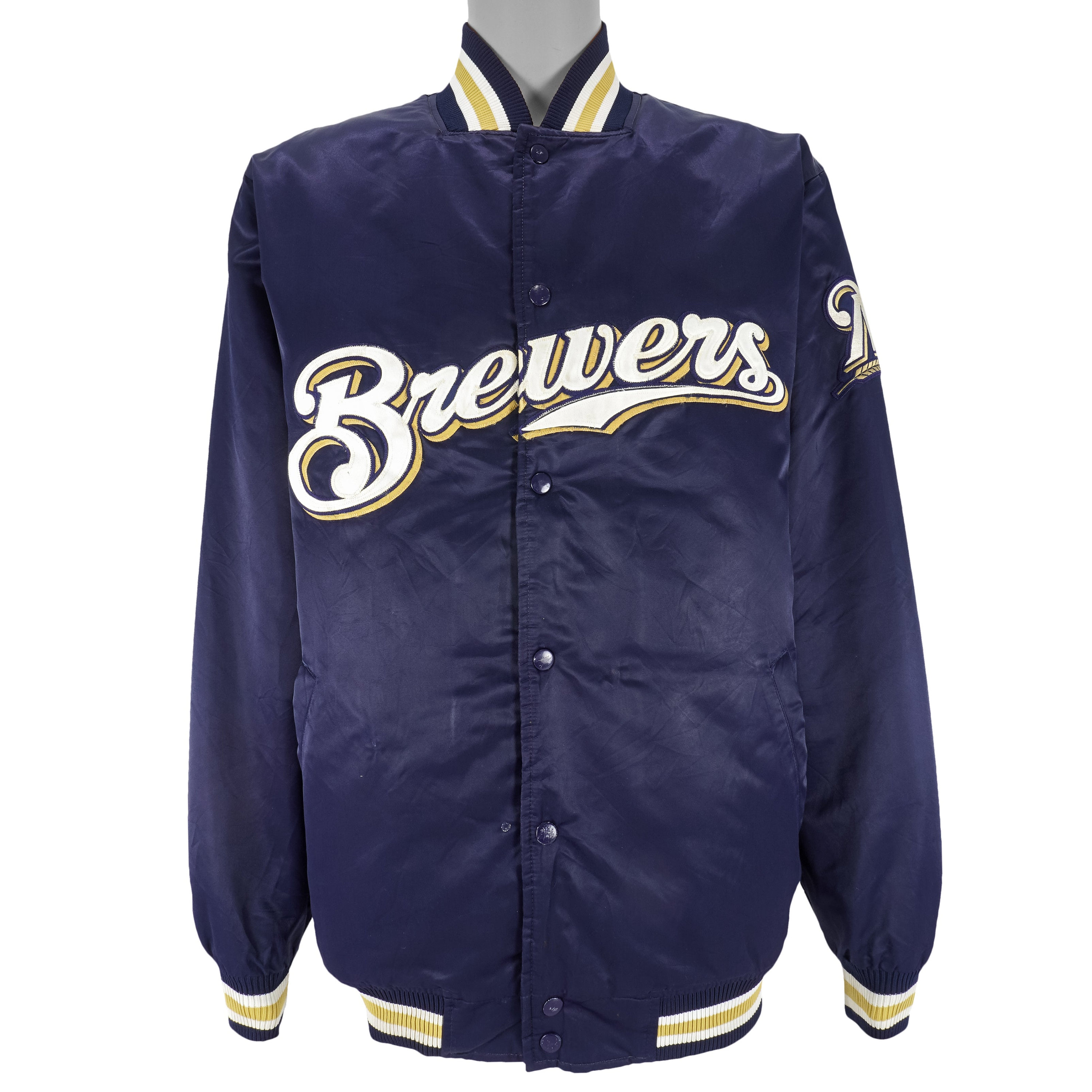 MLB (Majestic) - Milwaukee Brewers Satin Jacket 1990s Large