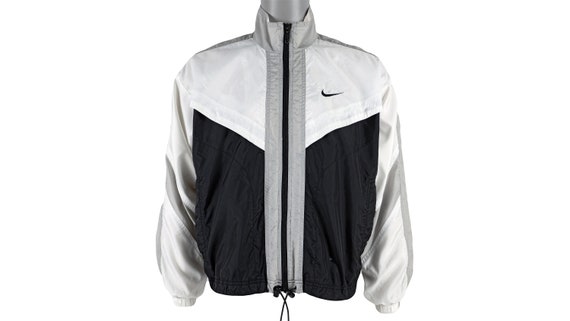 Nike - Black& White Big Logo Windbreaker 1990's Me