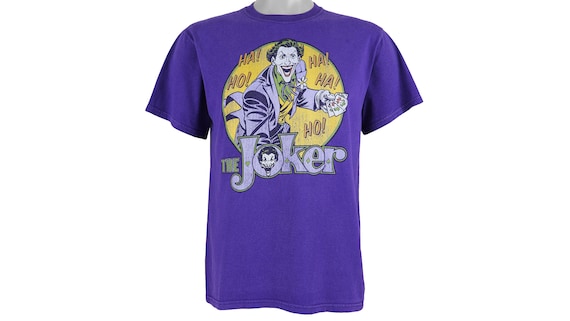 DC - Blue 'Joker' T-Shirt 1990's Medium