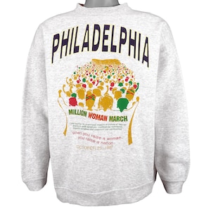 Vintage (Tultex) - Philadelphia Million Women March Crew Neck Sweatshirt 1997 XL