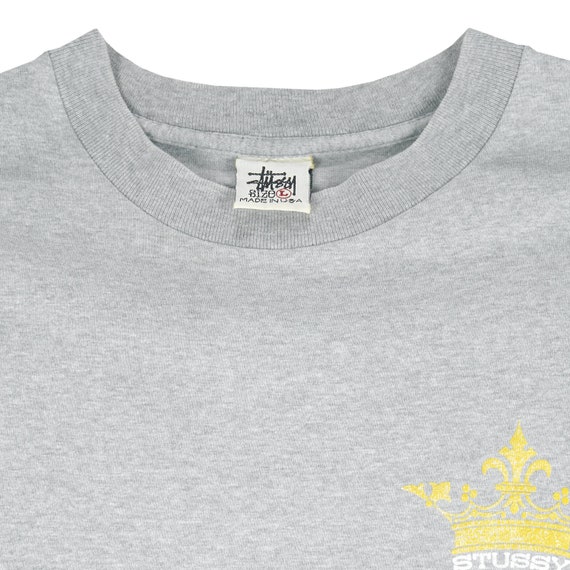 Stussy - Grey Crown T-Shirt 1990s Large - image 5