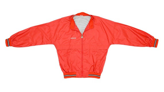 Adidas - Red Bomber Jacket 1990's Medium