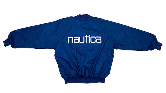 Nautica - Blue 'Spell-out' Jacket 1990's Large
