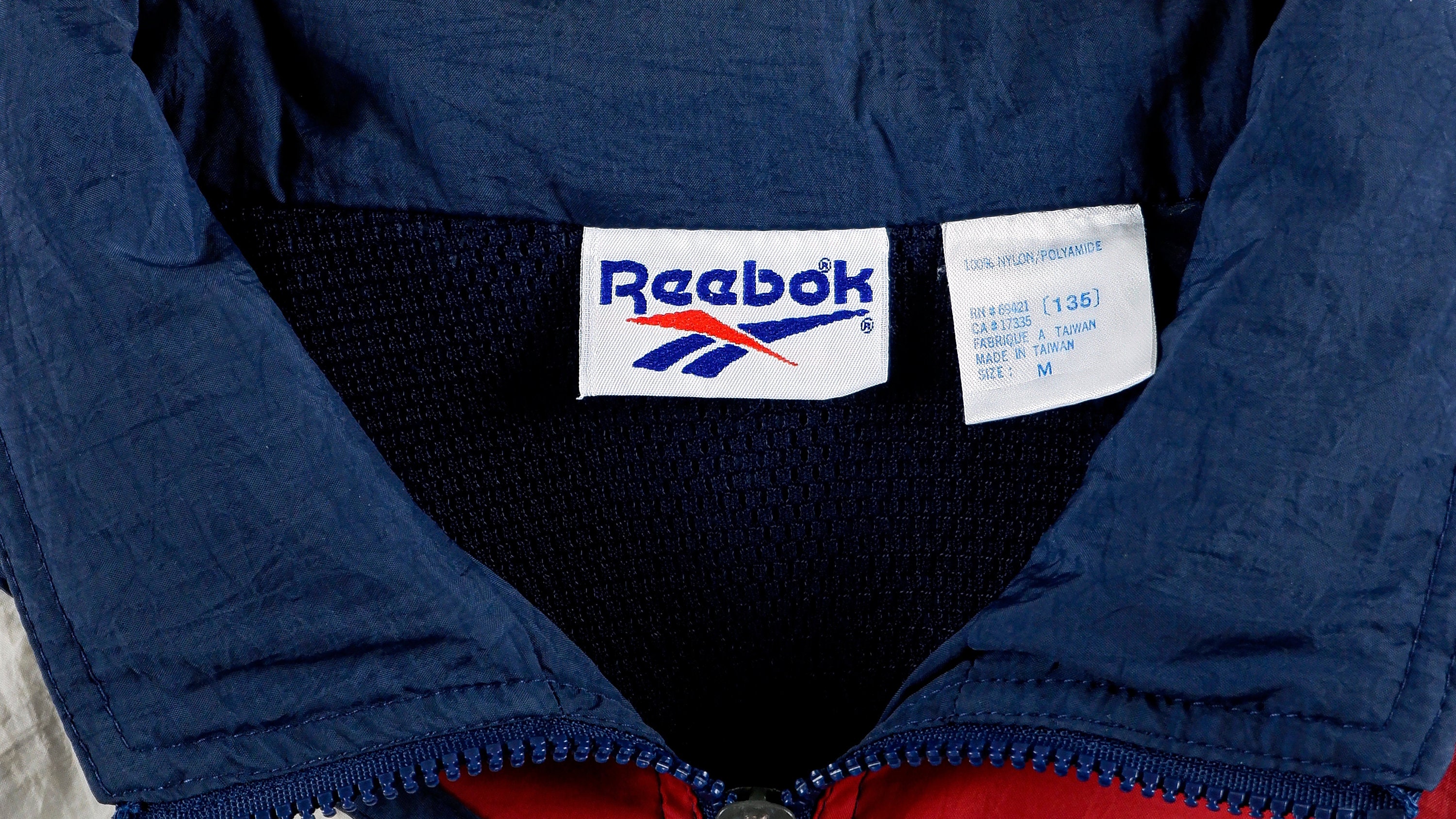 Reebok - Blue \u0026 White with Red Kamikaze Jacket 1990s Medium