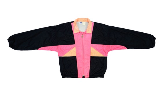 Asics - Black & Pink Colorblock Windbreaker 1990's