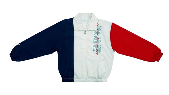 adidas red white and blue windbreaker