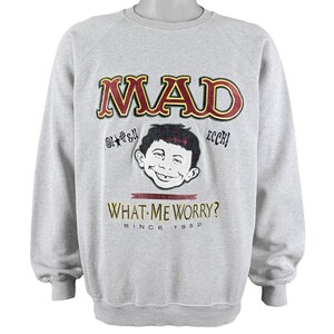 Sudadera con cuello redondo MAD, Alfred E. Neuman, años 90, talla grande