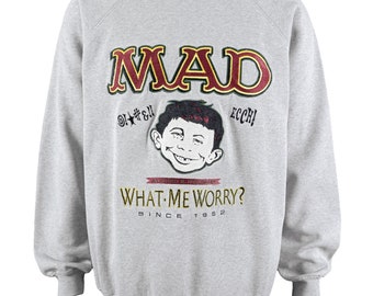Vintage (Mad) - MAD, Alfred E. Neuman Crew Neck Sweatshirt 1990s Large