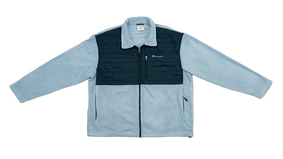 Champion - Grey & Black Fleece Sweatshirt 1990's L
