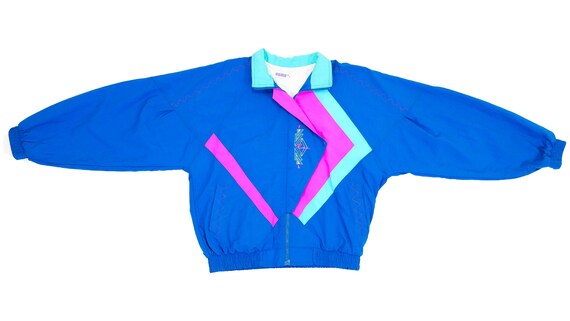 Puma - Blue Neon Windbreaker 1990's Medium