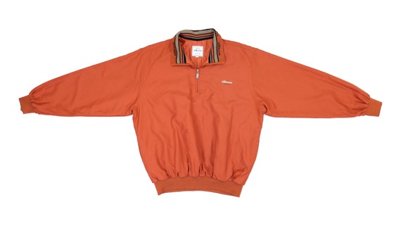 Ellesse - Orange 1/4 Zip Bomber Pullover 1990's La
