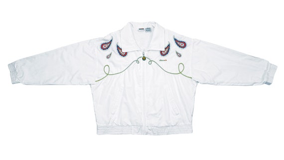 Ellesse - White 'Royal' Bomber Jacket 1990's Large