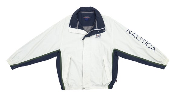 Nautica - White Spell-Out Jacket 1990's Large