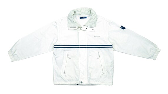 Nautica - White Sailing Jacket 1990's Large