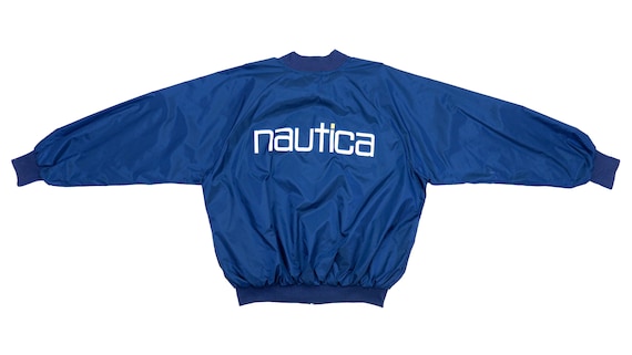 Nautica - Blue 'Spell-out' Jacket 1990's X-Large