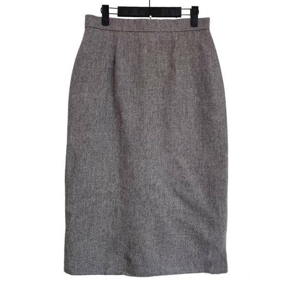 Vintage 70s 80s classic grey wool skirt