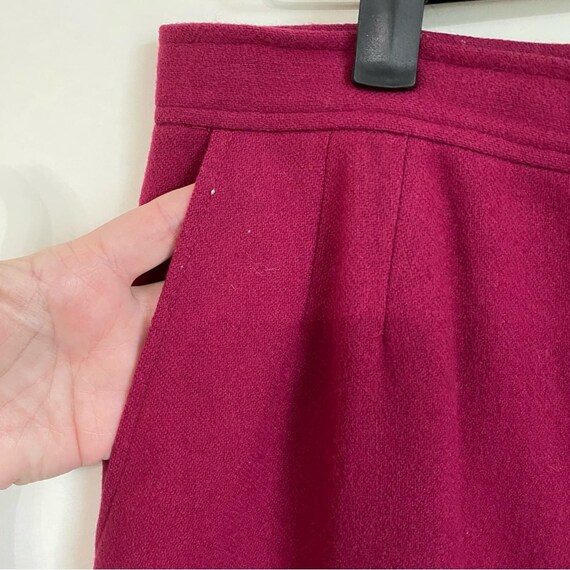 Vintage 80s 90s dark raspberry wool pencil skirt - image 3